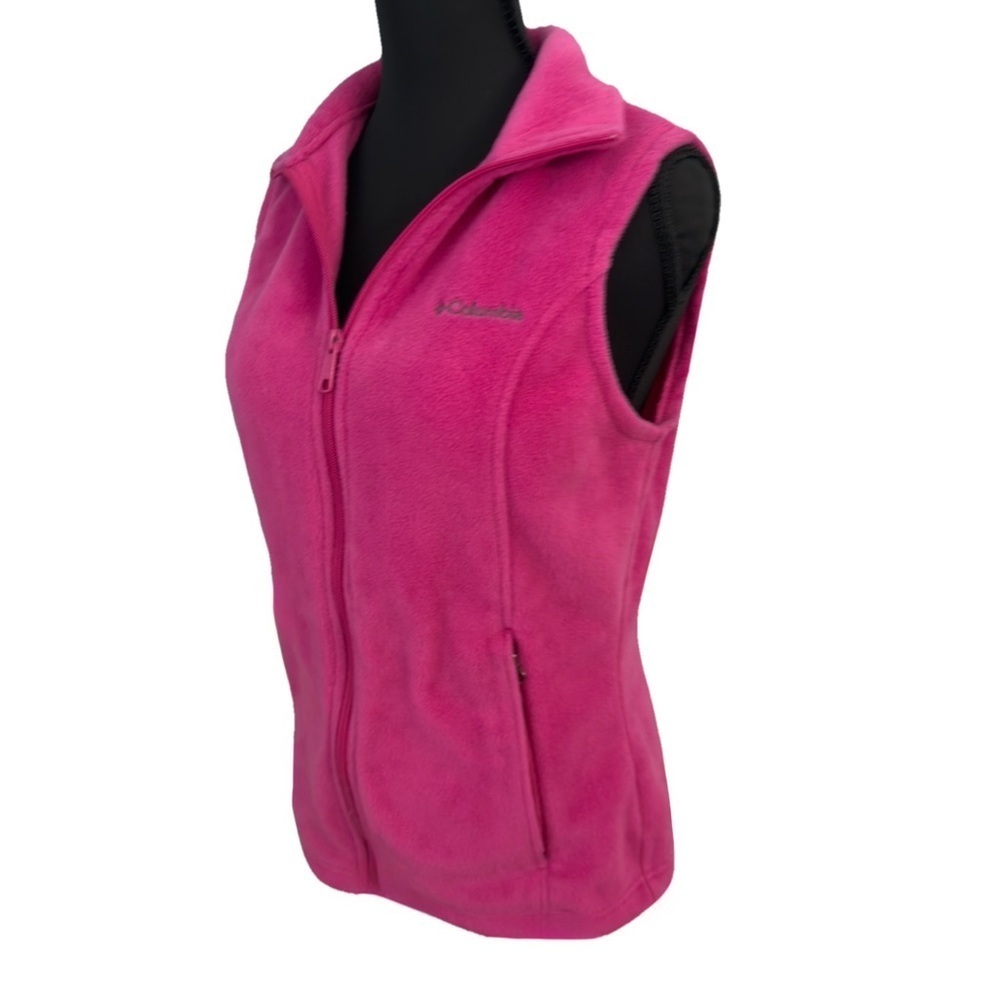 Columbia Benton Springs Fleece Vest Jacket Full Zip Sz Small Pink Bust 36.75” - Picture 3 of 8